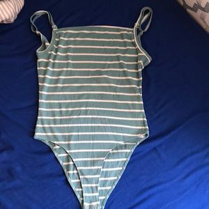 under button shirt from forever 21, turquoise & white stripes color small size